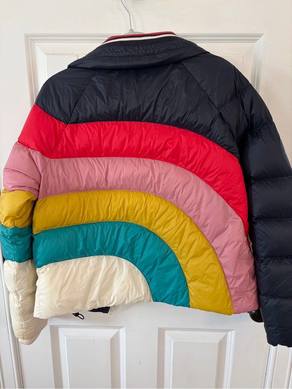 Colorblock Rainbow Puffer Jacket - Multicolor - Picture 4 of 4